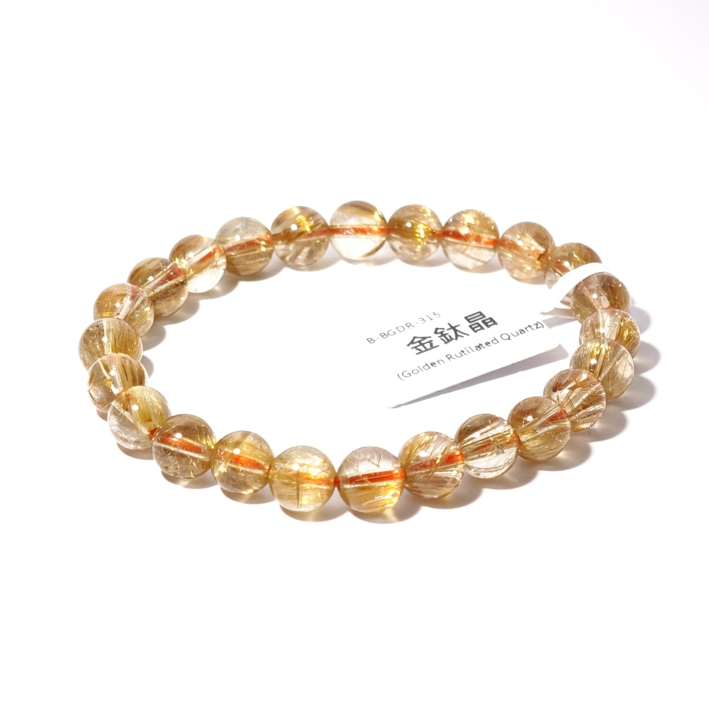 8mm+/- 金鈦晶(Golden Rutilated Quartz) - B-BGDR-315