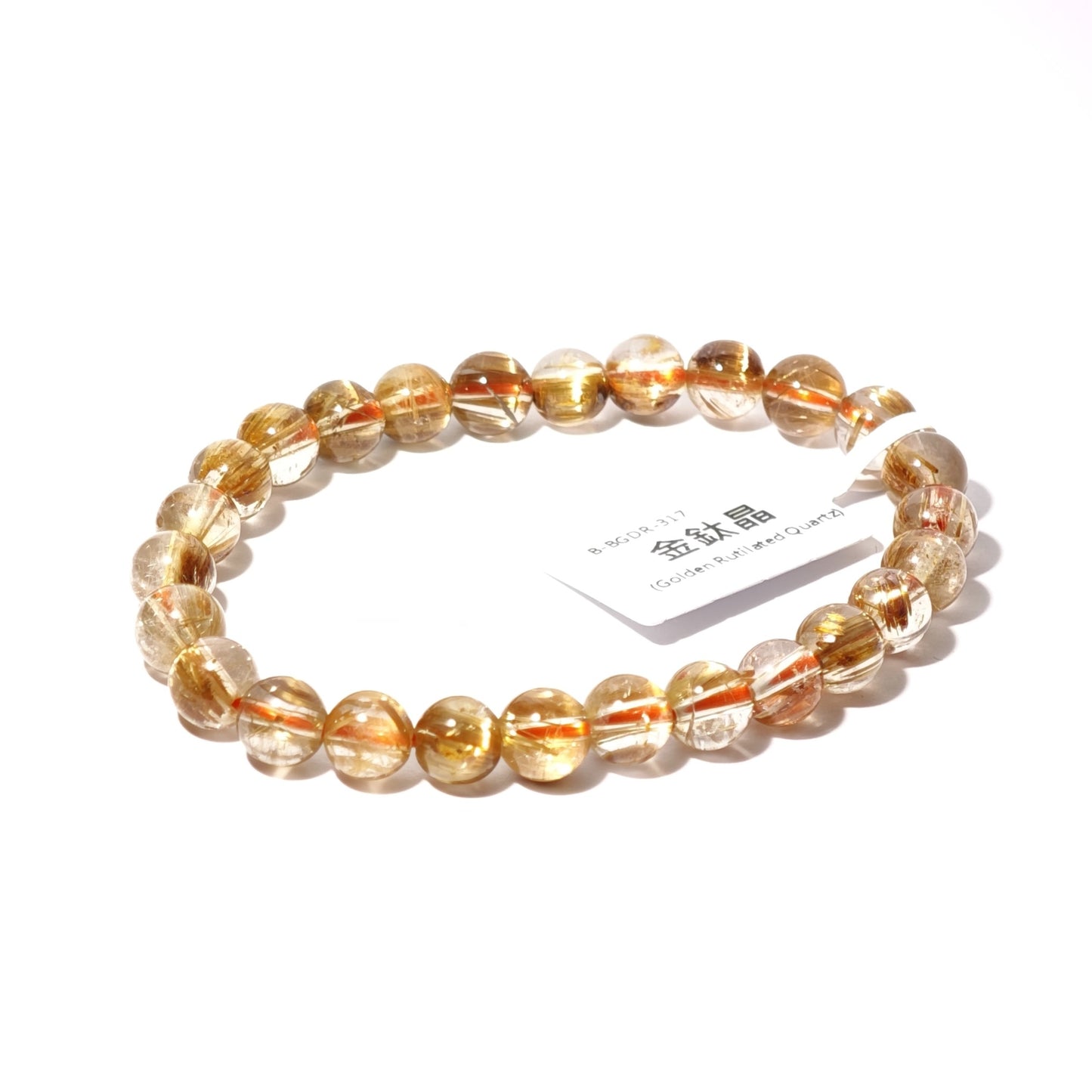 7mm+/- 金鈦晶(Golden Rutilated Quartz) - B-BGDR-317