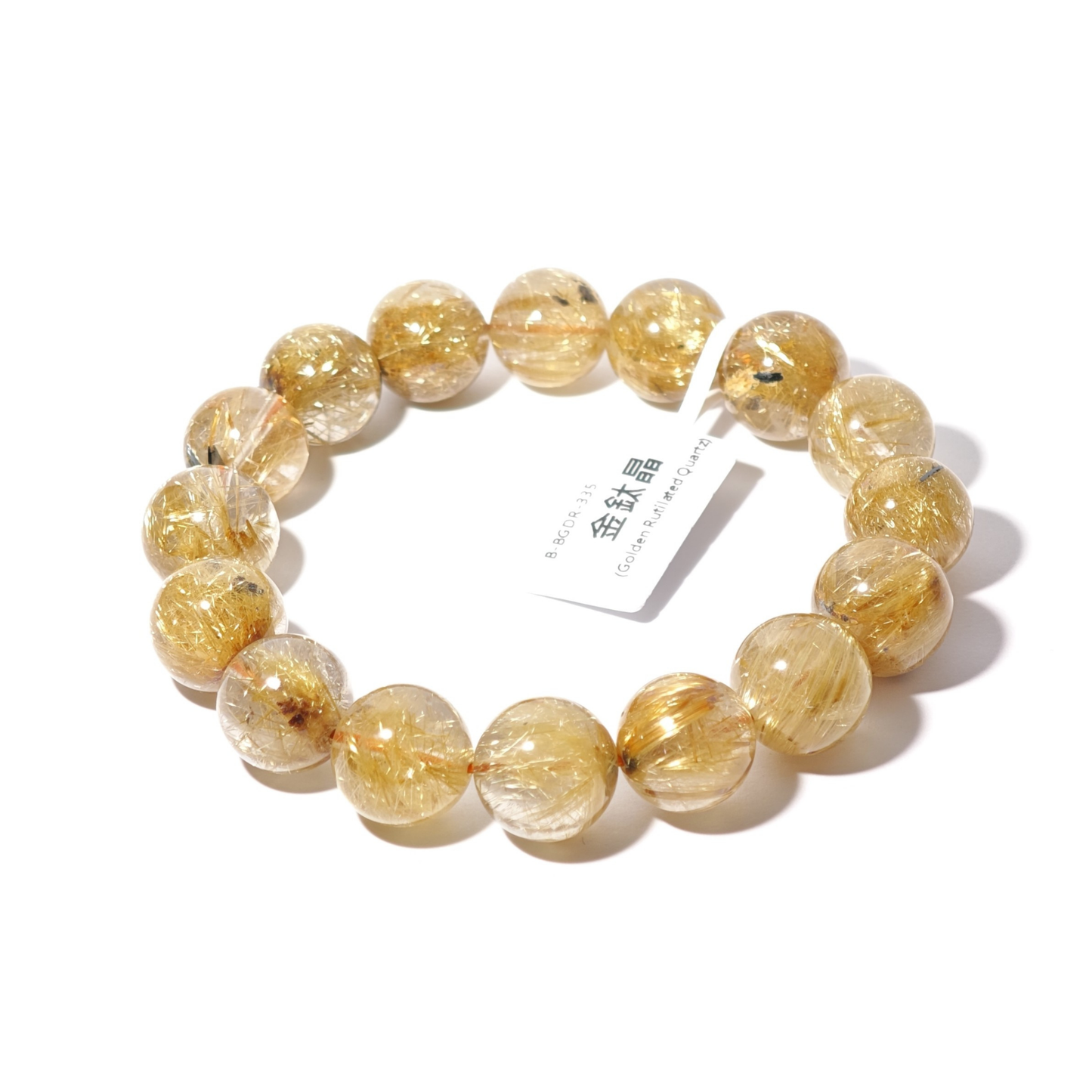 13mm+/- 金鈦晶(Golden Rutilated Quartz) - B-BGDR-335