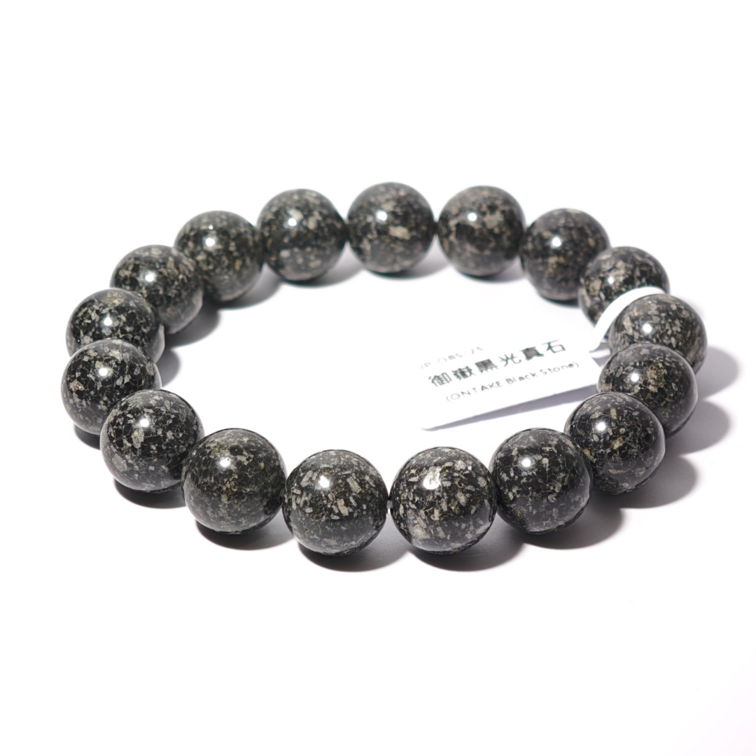 12mm+/- 御嶽黒光真石(ONTAKE Black Stone) - JP-OBS-25
