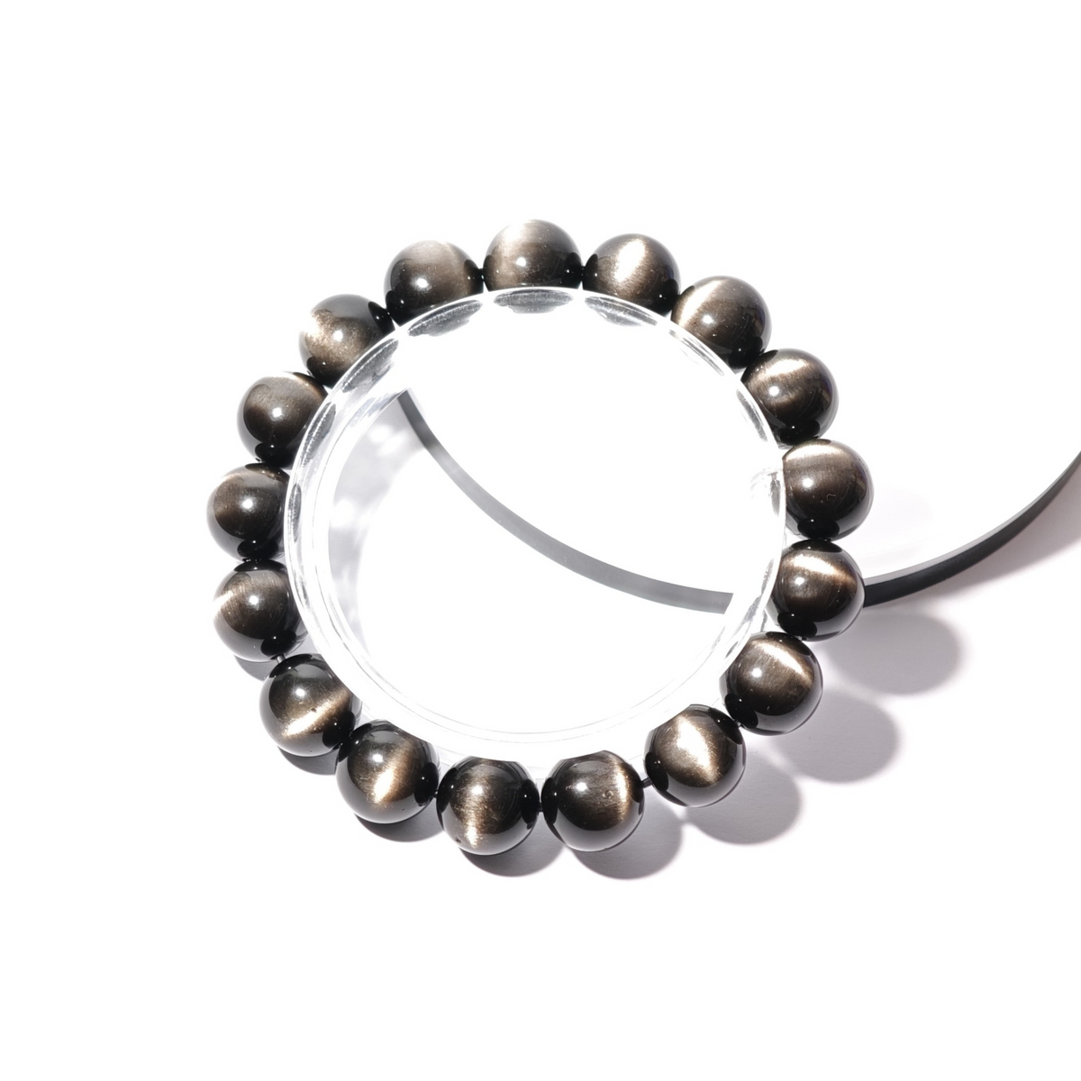 12mm+/- 高質貓眼銀曜石(Silver Obsidian) - B-BSO-62