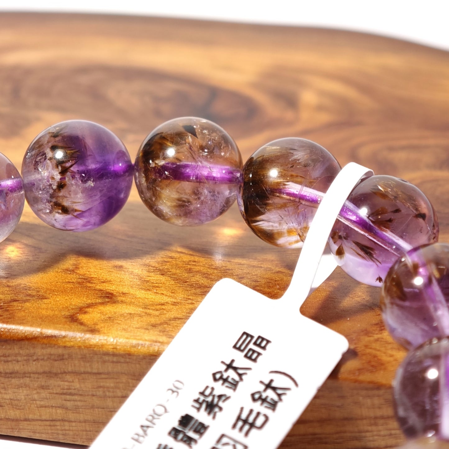 11mm+/- 透體紫鈦晶(羽毛鈦) - B-BARQ-30