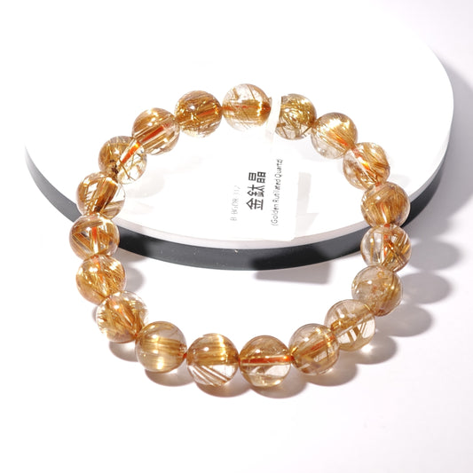 10mm+/- 金鈦晶(Golden Rutilated Quartz) - B-BGDR-312