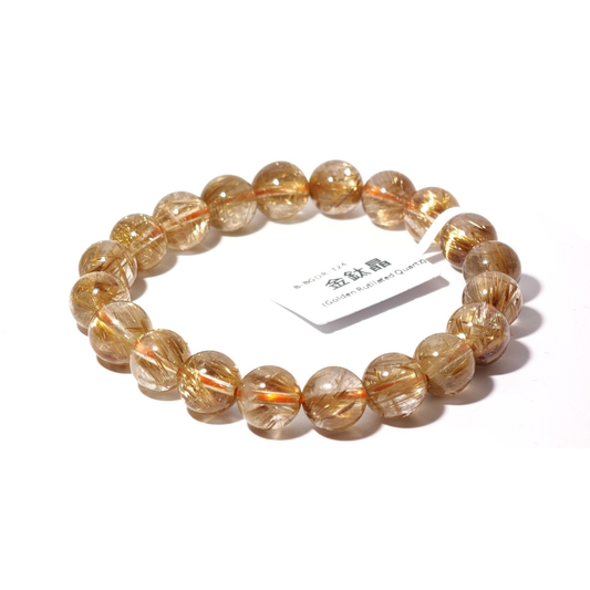 9.5mm+/- 金鈦晶(Golden Rutilated Quartz) - B-BGDR-324