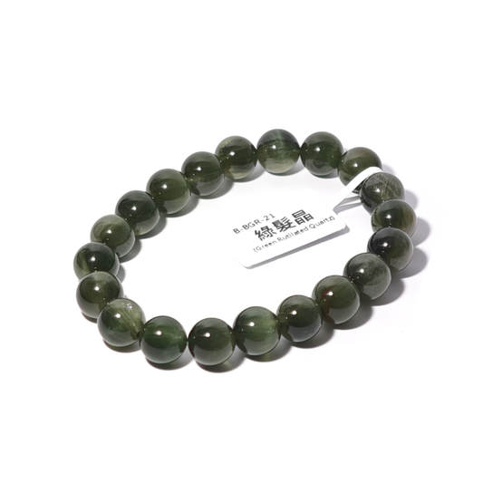 10mm+/- 綠髮晶(Green Rutilated Quartz) - B-BGR-21