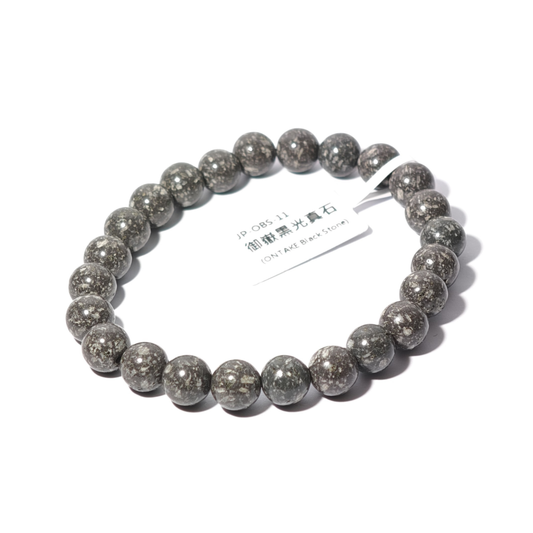 8mm+/- 御嶽黒光真石(ONTAKE Black Stone) - JP-OBS-11
