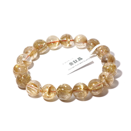 11.5mm+/- 金鈦晶(Golden Rutilated Quartz) - B-BGDR-225