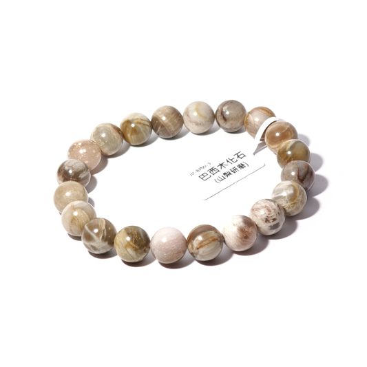 10mm+/- 巴西木化石(山梨研磨)(Petrified Wood) - JP-BPW-3