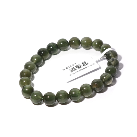 8mm+/- 綠髮晶(Green Rutilated Quartz) - B-BGR-24