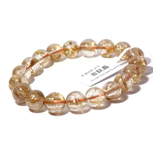 10.5mm+/- 金鈦晶(Golden Rutilated Quartz) - B-BGDR-273