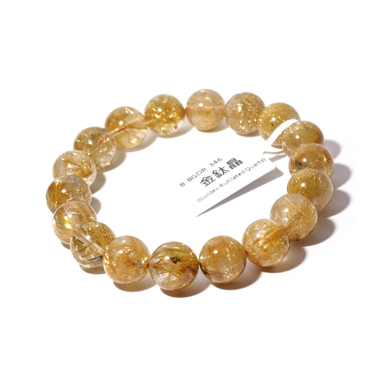 11mm+/- 金鈦晶(Golden Rutilated Quartz) - B-BGDR-346