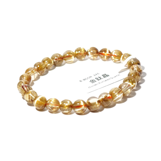 7mm+/- 金鈦晶(Golden Rutilated Quartz) - B-BGDR-345