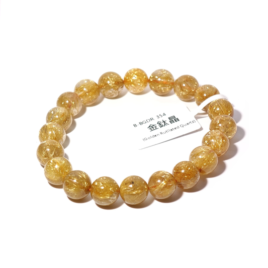 9.5mm+/- 金鈦晶(Golden Rutilated Quartz) - B-BGDR-354