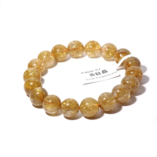 11mm+/- 金鈦晶(Golden Rutilated Quartz) - B-BGDR-352