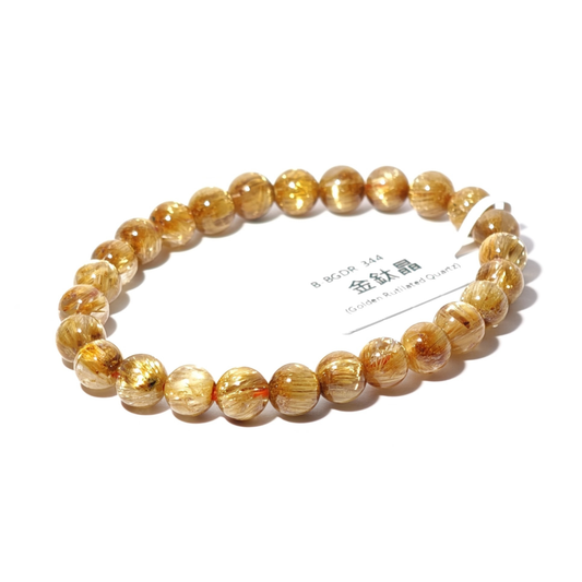 7mm+/- 金鈦晶(Golden Rutilated Quartz) - B-BGDR-344