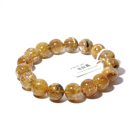 12.5mm+/- 金鈦晶(Golden Rutilated Quartz) - B-BGDR-349