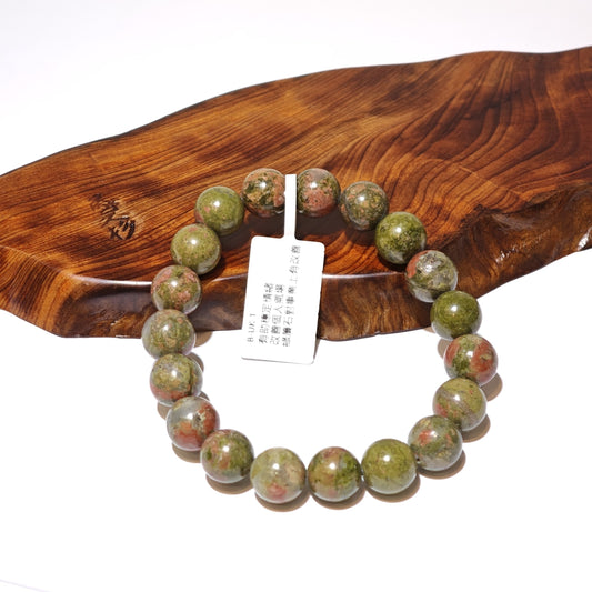 10.5mm+/- 花綠石/綠簾花崗石(Unakite) - B-UK-1