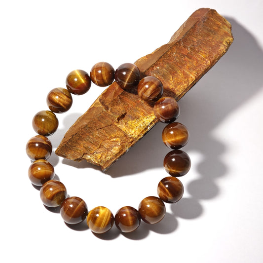 12mm+/- 紅棕色虎眼石(取自於原石偏紅色部位) - B-SFTE-37