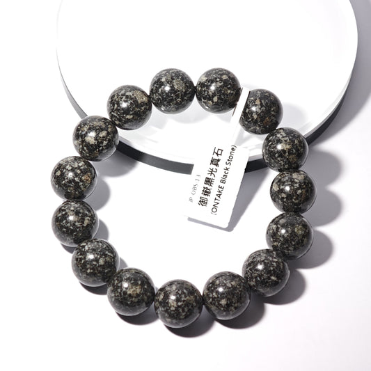 14mm+/- 御嶽黒光真石(ONTAKE Black Stone) - JP-OBS-13