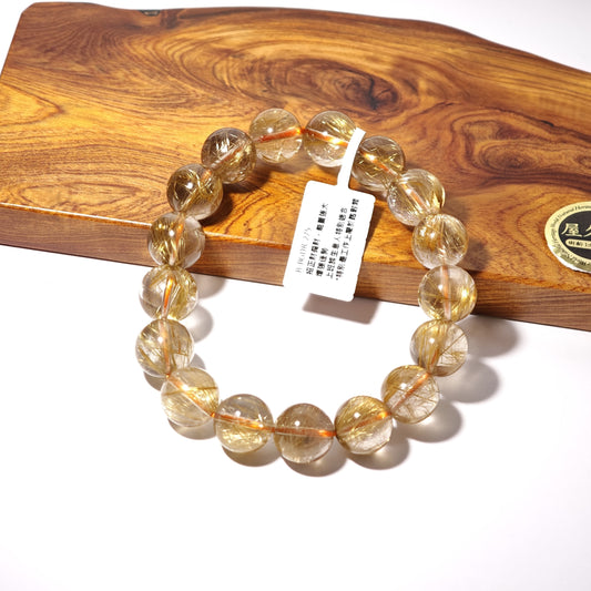 12mm+/- 金鈦晶(Golden Rutilated Quartz) - B-BGDR-275