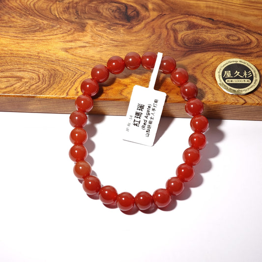 8mm+/- 紅瑪瑙 (山梨一級拋光師丸山 茂 作) - JP-RC-14