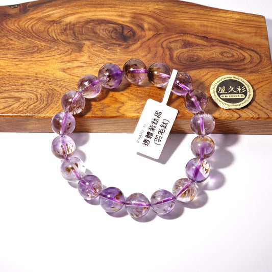 11mm+/- 透體紫鈦晶(羽毛鈦) - B-BARQ-30