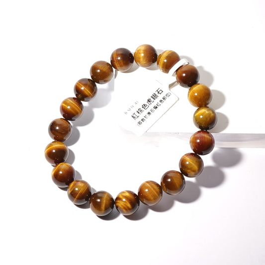 10.5mm+/- 紅棕色虎眼石(取自於原石偏紅色部位) - B-SFTE-41