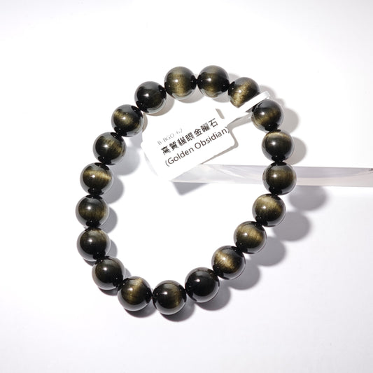 10mm+/- 高質貓眼金曜石(Golden Obsidian) - B-BGO-62