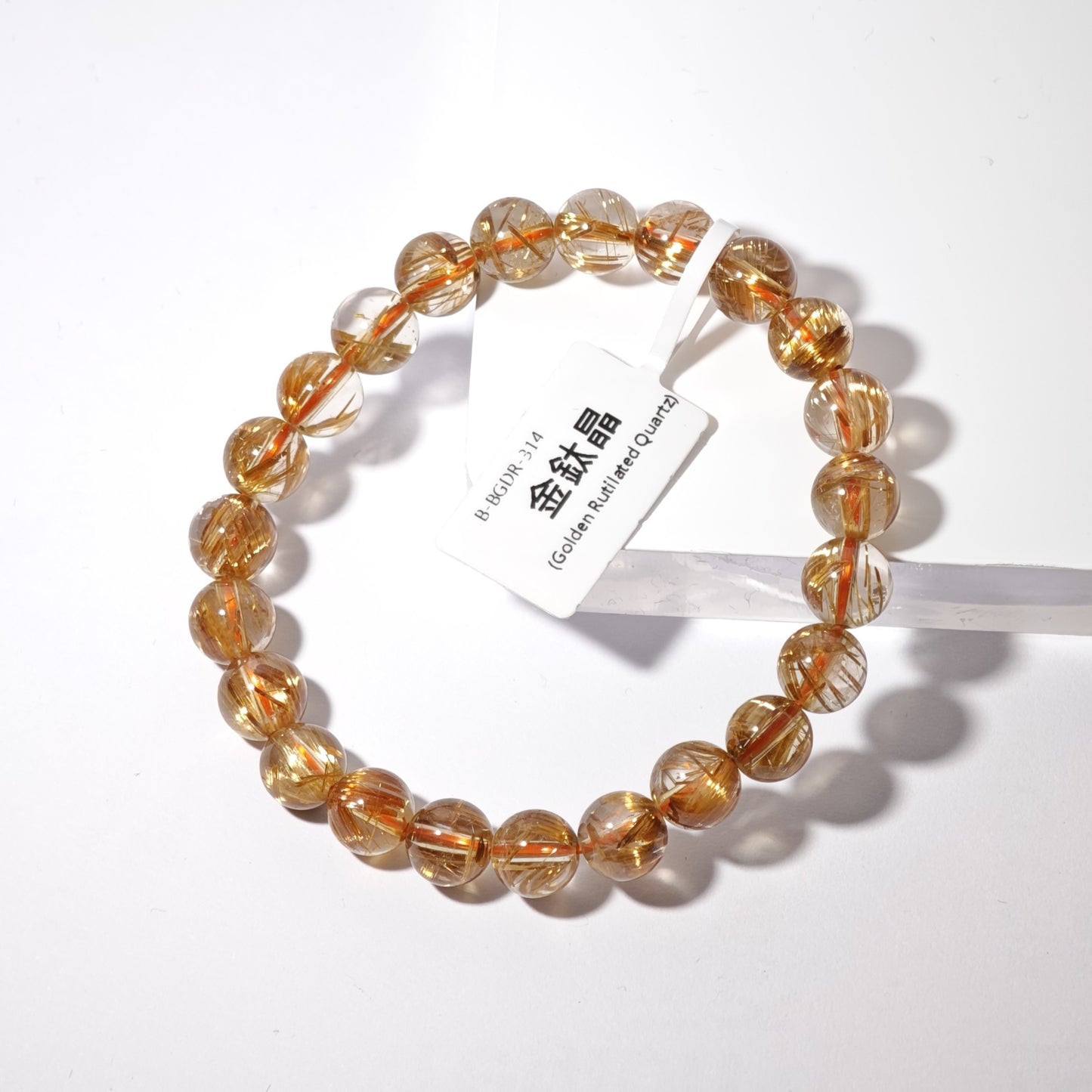 8mm+/- 金鈦晶(Golden Rutilated Quartz) - B-BGDR-314