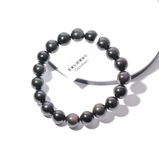 10mm+/- 高質彩眼黑曜石(Obsidian) - B-BO-30