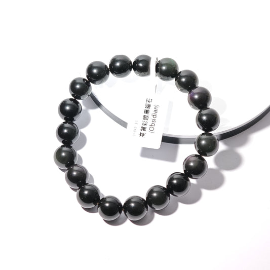 10mm+/- 高質彩眼黑曜石(Obsidian) - B-BO-33