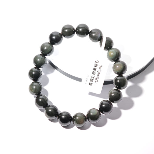 10mm+/- 高質彩眼黑曜石(Obsidian) - B-BO-31