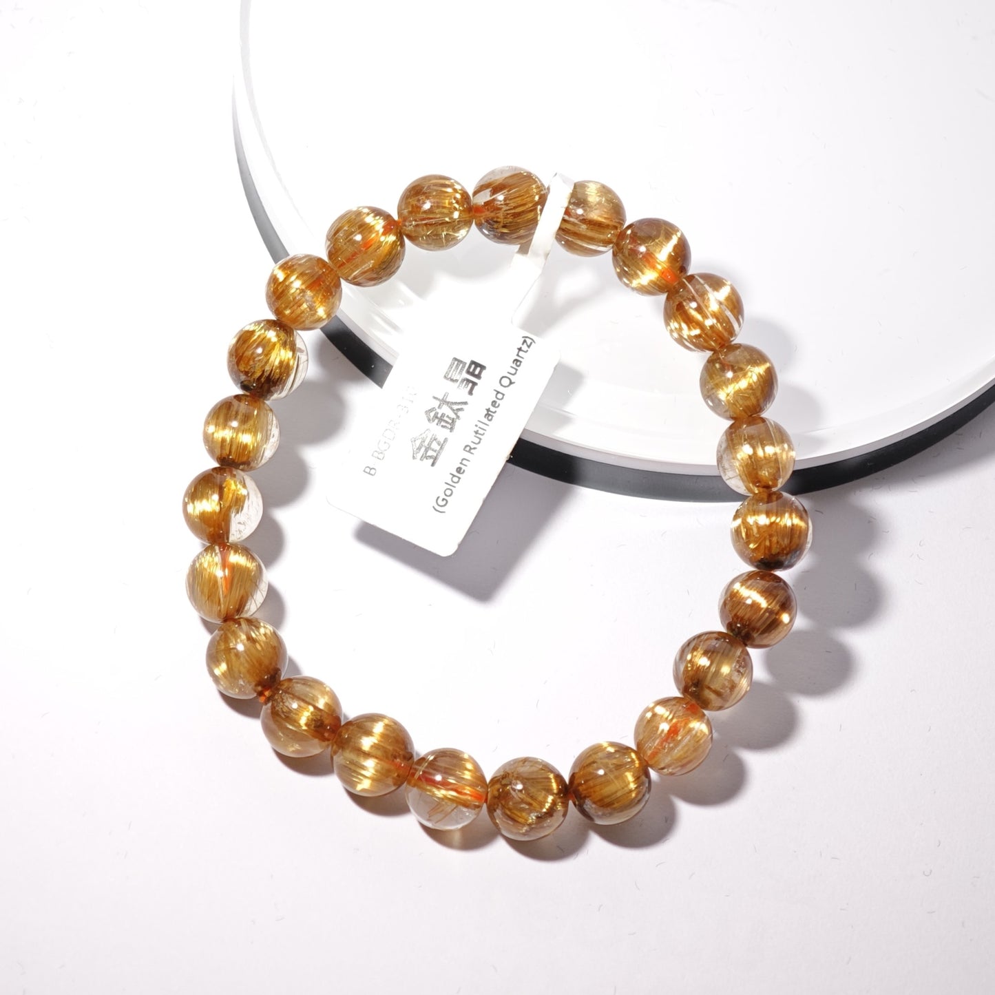 8mm+/- 金鈦晶(Golden Rutilated Quartz) - B-BGDR-310