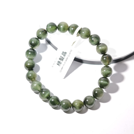 9mm+/- 綠髮晶(Green Rutilated Quartz) - B-BGR-29
