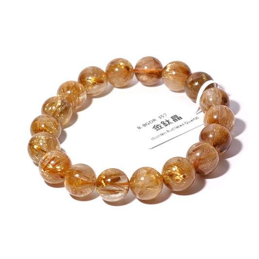 11mm+/- 金鈦晶(Golden Rutilated Quartz) - B-BGDR-357