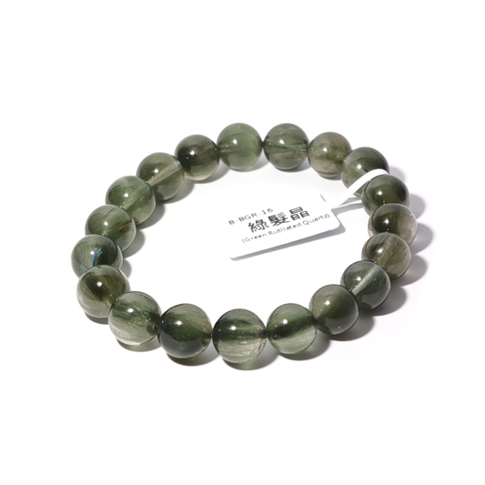 10mm+/- 綠髮晶(Green Rutilated Quartz) - B-BGR-16